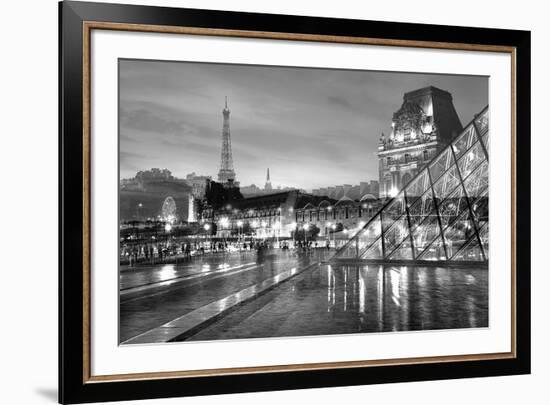 Louvre with Eiffel Tower Vista #2-Alan Blaustein-Framed Photographic Print