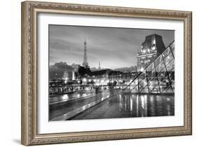 Louvre with Eiffel Tower Vista #2-Alan Blaustein-Framed Photographic Print