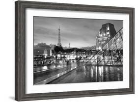 Louvre with Eiffel Tower Vista #2-Alan Blaustein-Framed Photographic Print