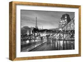 Louvre with Eiffel Tower Vista #2-Alan Blaustein-Framed Photographic Print