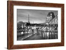 Louvre with Eiffel Tower Vista #2-Alan Blaustein-Framed Photographic Print