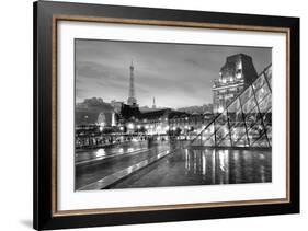 Louvre with Eiffel Tower Vista #2-Alan Blaustein-Framed Photographic Print