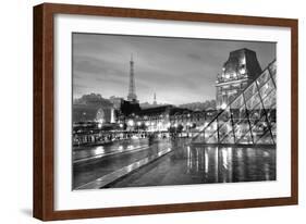 Louvre with Eiffel Tower Vista #2-Alan Blaustein-Framed Photographic Print