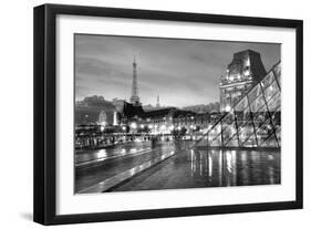 Louvre with Eiffel Tower Vista #2-Alan Blaustein-Framed Photographic Print