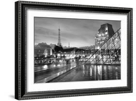 Louvre with Eiffel Tower Vista #2-Alan Blaustein-Framed Photographic Print