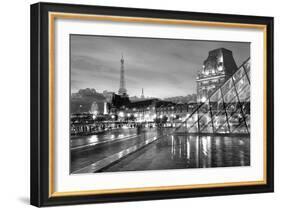 Louvre with Eiffel Tower Vista #2-Alan Blaustein-Framed Photographic Print