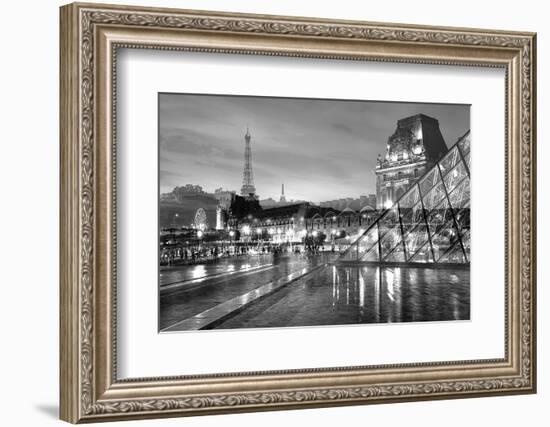 Louvre with Eiffel Tower Vista #2-Alan Blaustein-Framed Photographic Print