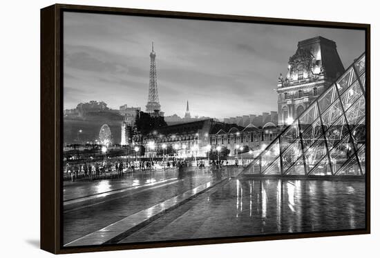 Louvre with Eiffel Tower Vista #2-Alan Blaustein-Framed Premier Image Canvas