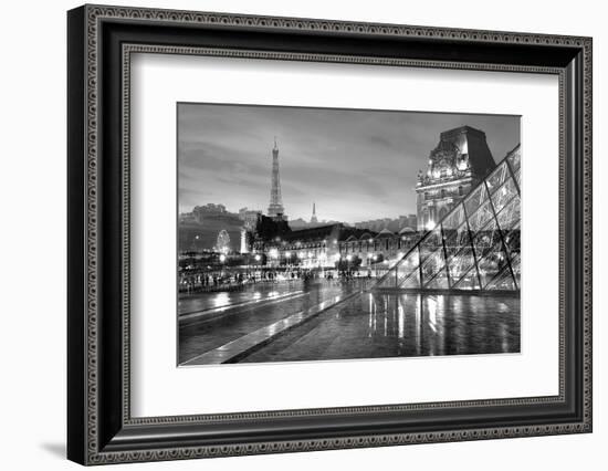 Louvre with Eiffel Tower Vista #2-Alan Blaustein-Framed Photographic Print