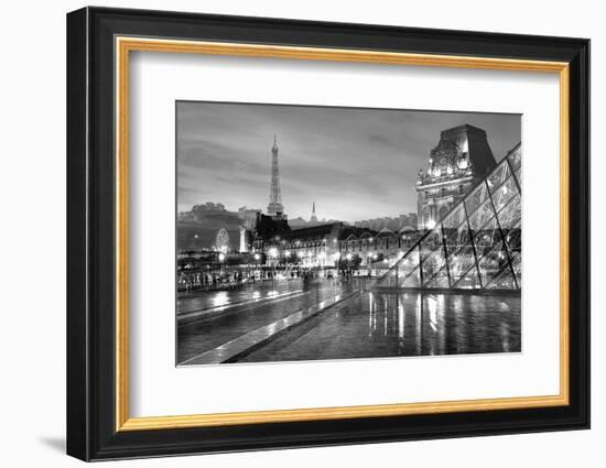 Louvre with Eiffel Tower Vista #2-Alan Blaustein-Framed Photographic Print