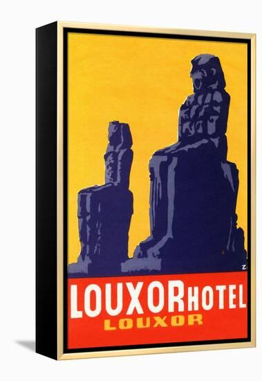 Louxor Hotel Luggage Label-Z-Framed Stretched Canvas