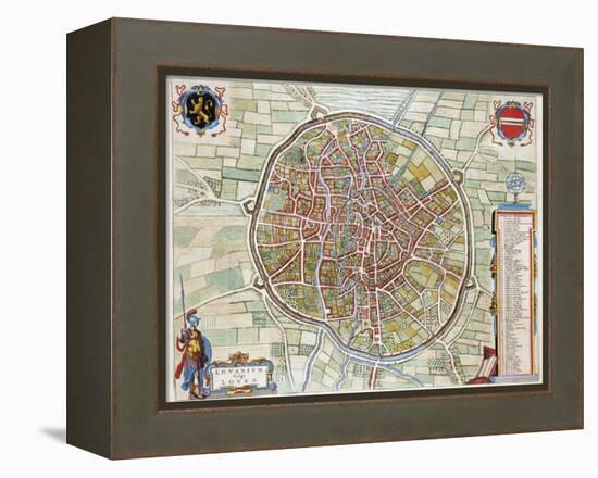 Lovanium, Map of Louvain-Jan Blaeu-Framed Premier Image Canvas