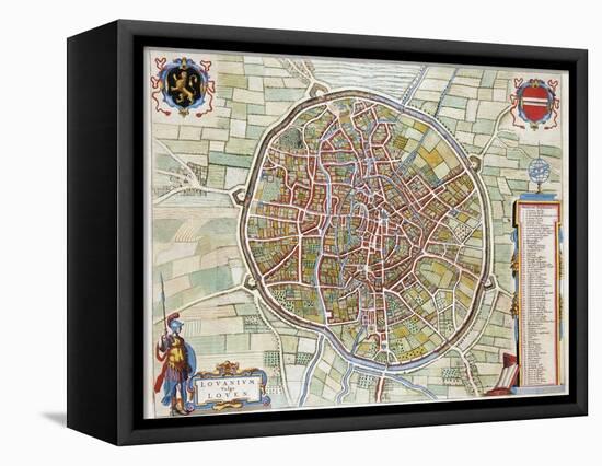 Lovanium, Map of Louvain-Jan Blaeu-Framed Premier Image Canvas