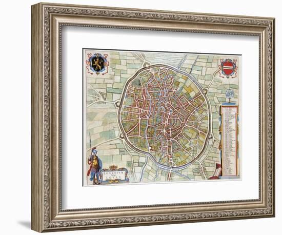 Lovanium, Map of Louvain-Jan Blaeu-Framed Giclee Print