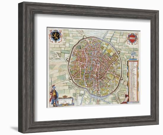 Lovanium, Map of Louvain-Jan Blaeu-Framed Giclee Print