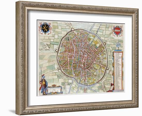 Lovanium, Map of Louvain-Jan Blaeu-Framed Giclee Print