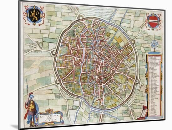 Lovanium, Map of Louvain-Jan Blaeu-Mounted Giclee Print