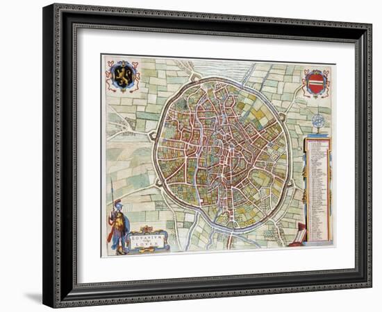 Lovanium, Map of Louvain-Jan Blaeu-Framed Giclee Print