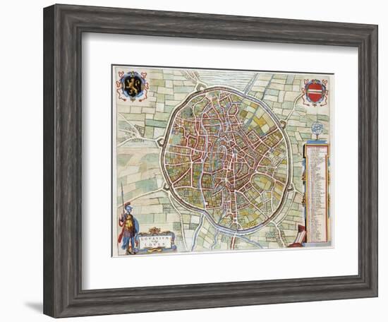 Lovanium, Map of Louvain-Jan Blaeu-Framed Premium Giclee Print