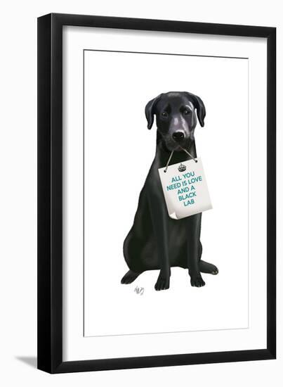 Love and Black Labrador-Fab Funky-Framed Art Print