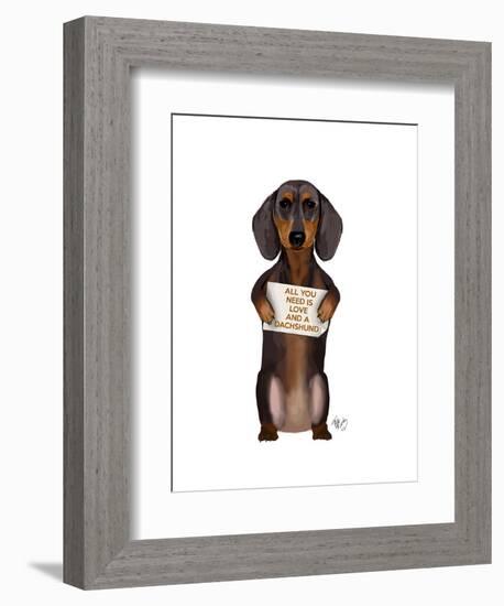 Love and Dachshund-Fab Funky-Framed Premium Giclee Print