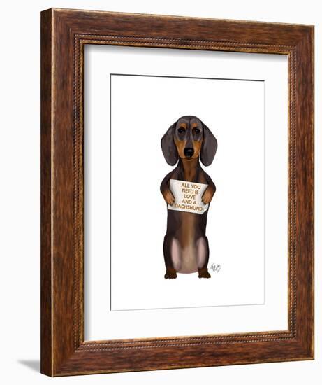 Love and Dachshund-Fab Funky-Framed Art Print