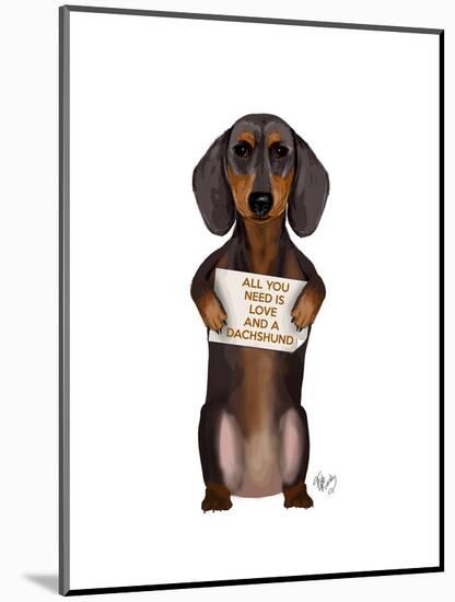 Love and Dachshund-Fab Funky-Mounted Art Print