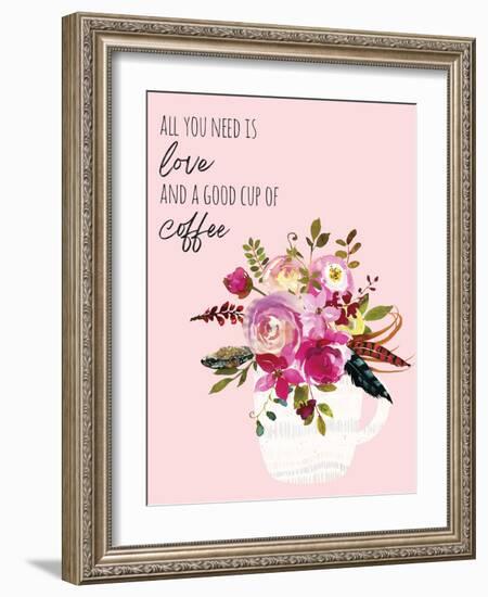 Love And Good Coffee 2-Jennifer McCully-Framed Art Print