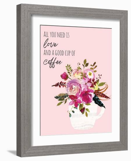 Love And Good Coffee 2-Jennifer McCully-Framed Art Print