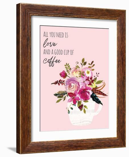 Love And Good Coffee 2-Jennifer McCully-Framed Art Print