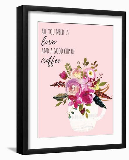 Love And Good Coffee 2-Jennifer McCully-Framed Art Print