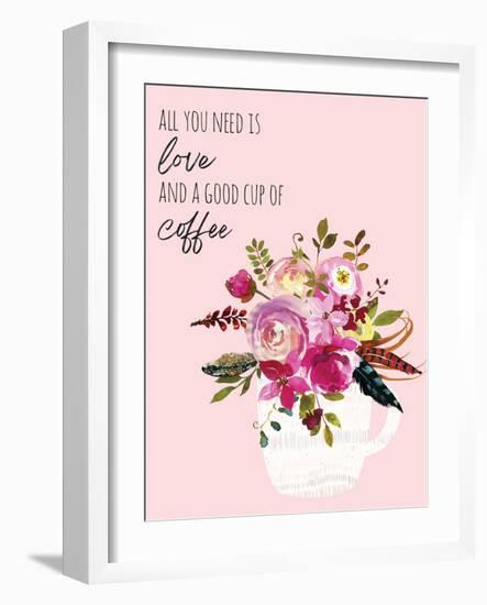 Love And Good Coffee 2-Jennifer McCully-Framed Art Print