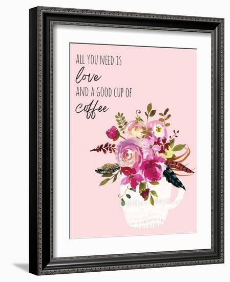 Love And Good Coffee 2-Jennifer McCully-Framed Art Print