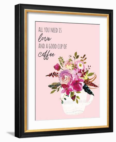 Love And Good Coffee 2-Jennifer McCully-Framed Art Print