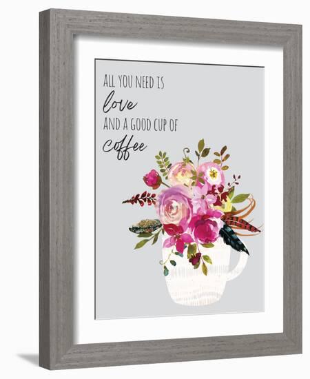 Love And Good Coffee-Jennifer McCully-Framed Art Print