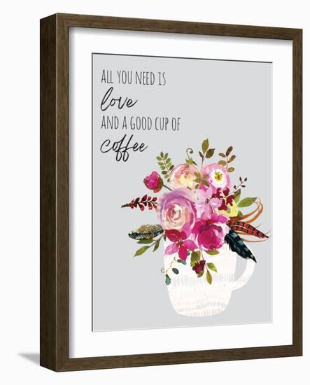 Love And Good Coffee-Jennifer McCully-Framed Art Print