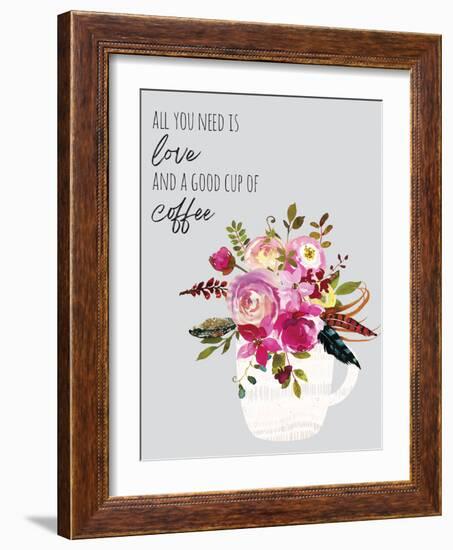 Love And Good Coffee-Jennifer McCully-Framed Art Print