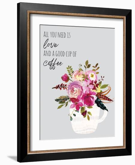 Love And Good Coffee-Jennifer McCully-Framed Art Print