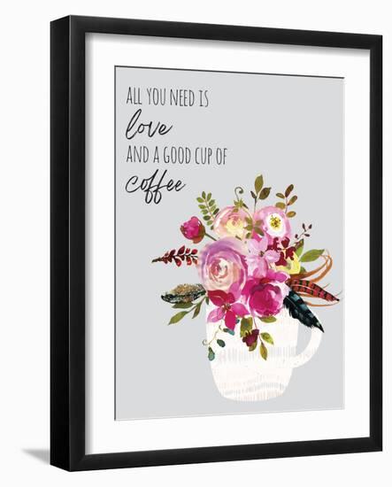 Love And Good Coffee-Jennifer McCully-Framed Art Print