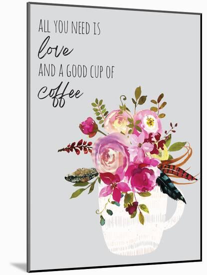 Love And Good Coffee-Jennifer McCully-Mounted Art Print