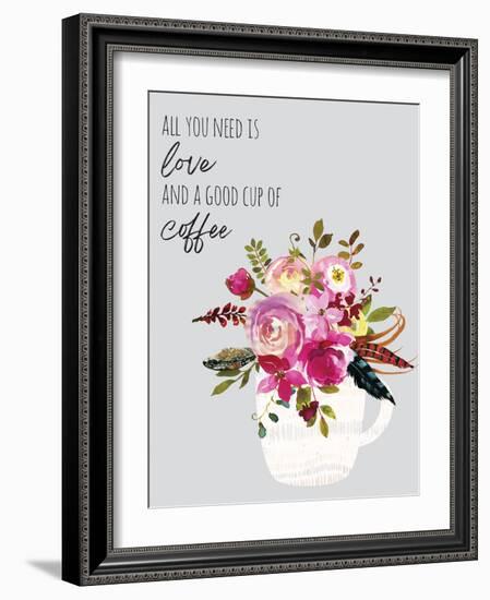 Love And Good Coffee-Jennifer McCully-Framed Art Print