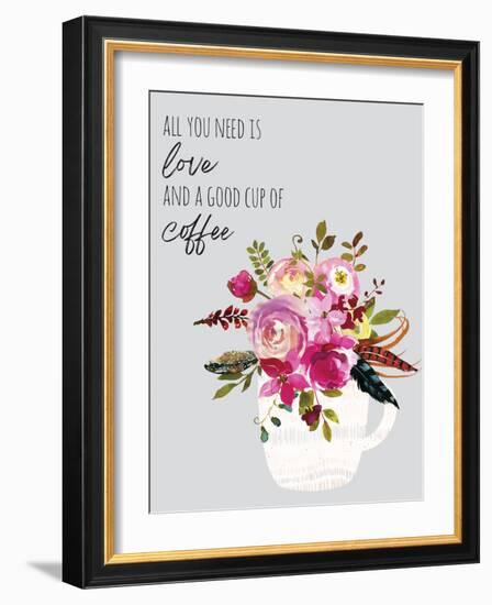 Love And Good Coffee-Jennifer McCully-Framed Art Print