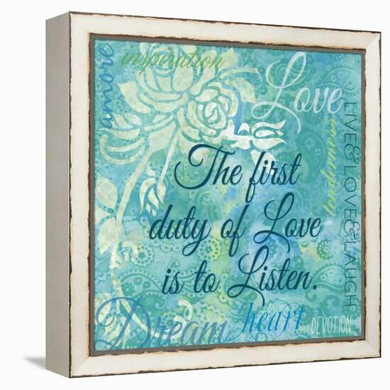 Love and Listen-Bee Sturgis-Framed Stretched Canvas