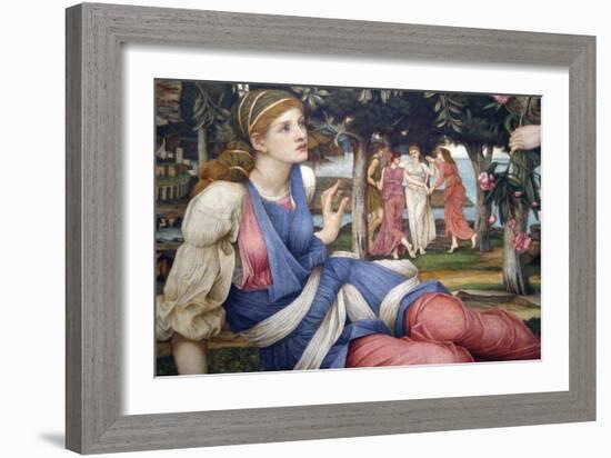 Love and the Maiden (Detail)-John Roddam Spencer Stanhope-Framed Art Print