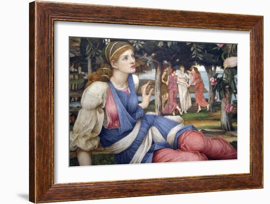 Love and the Maiden (Detail)-John Roddam Spencer Stanhope-Framed Art Print