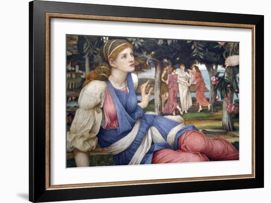 Love and the Maiden (Detail)-John Roddam Spencer Stanhope-Framed Art Print