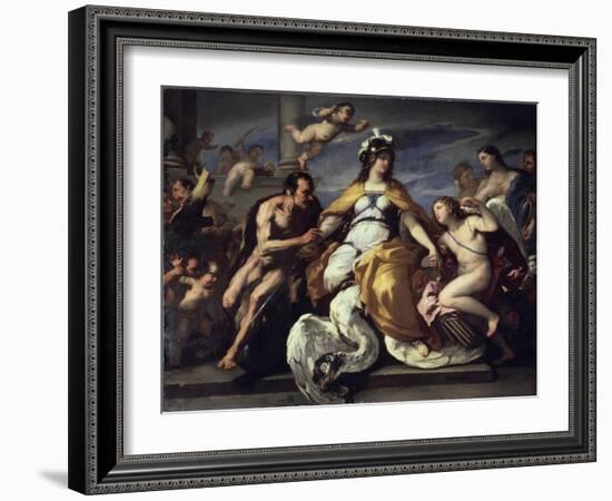 Love and the Vices Disarm Judgement, Late 17th or Early 18th Century-Paolo de Matteis-Framed Giclee Print