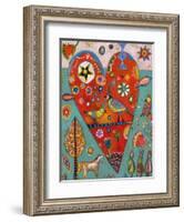 Love Birds Heart-Jill Mayberg-Framed Giclee Print