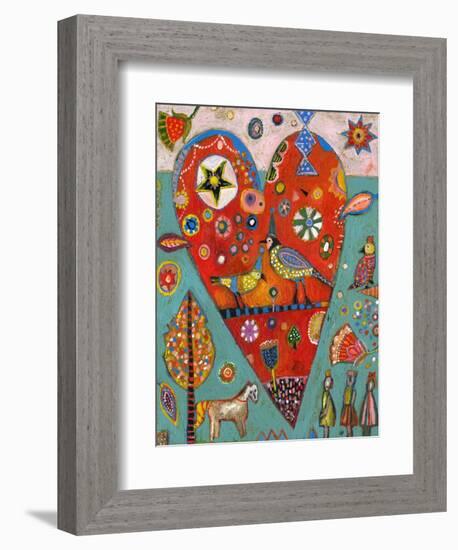 Love Birds Heart-Jill Mayberg-Framed Giclee Print