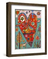 Love Birds Heart-Jill Mayberg-Framed Giclee Print